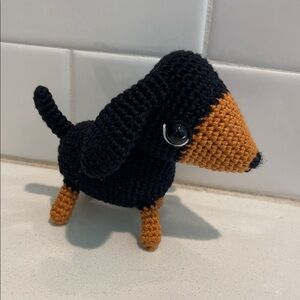 Handcrafted Dachshund Decor Amigurui Crochet Figure Dog Puppy